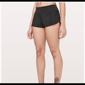 Lululemon black speed up shorts